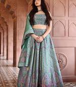 Ready To Wear Lehenga & Unstitched Blouse With Dupatta Free Size Upto 42