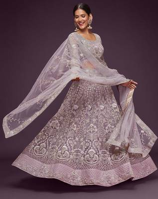 Embellished Semi-Stitched Lehenga & Unstitched Blouse With Dupatta Free Size Upto 42 3