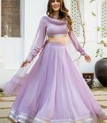 Semi-Stitched Lehenga & Unstitched Blouse With Dupatta Free Size Upto 42