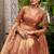 Metallic Rust Orange Fendi Silk Lehenga Choli Set With Zari Weaving Dupatta Free Size Upto 42