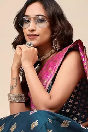 Woven Design Ready To Wear Lehenga & Unstitched Blouse With Dupatta Free Size Upto 42