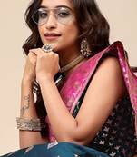 Woven Design Ready To Wear Lehenga & Unstitched Blouse With Dupatta Free Size Upto 42