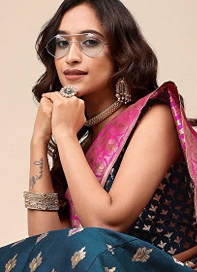 Woven Design Ready To Wear Lehenga & Unstitched Blouse With Dupatta Free Size Upto 42