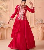 Embroidered Ready To Wear Lehenga & Choli Free Size Upto 42