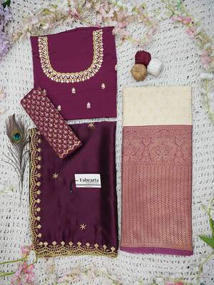 Embroidered Semi-Stitched Lehenga & Blouse With Dupatta Free Size Upto 42 2
