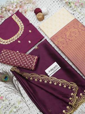 Embroidered Semi-Stitched Lehenga & Blouse With Dupatta Free Size Upto 42 3