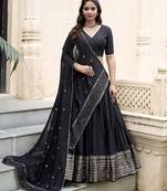 Ready To Wear Lehenga & Unstitched Blouse With Dupatta Free Size Upto 42