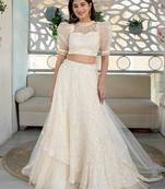 Embroidered Thread Work Ready To Wear Lehenga & Blouse Free Size Upto 42
