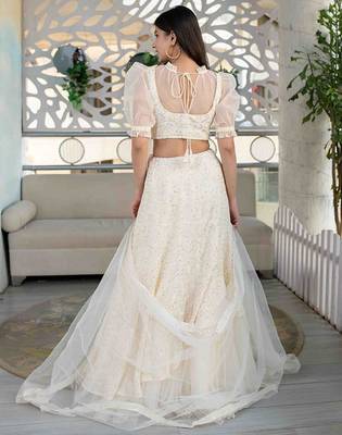 Embroidered Thread Work Ready To Wear Lehenga & Blouse Free Size Upto 42 3