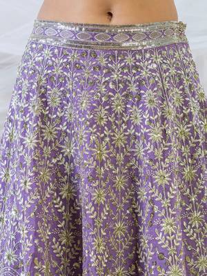Embroidered Sequinned Semi-Stitched Lehenga & Unstitched Blouse With Dupatta Free Size Upto 42 3