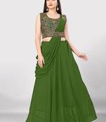 Embroidered Lehenga Saree Free Size Upto 42