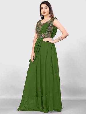 Embroidered Lehenga Saree Free Size Upto 42 4