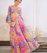 Floral Printed Ready To Wear Lehenga & Blouse Free Size Upto 42