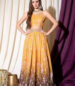 Floral Printed Gotta Patti Ready To Wear Lehenga & Choli Free Size Upto 42