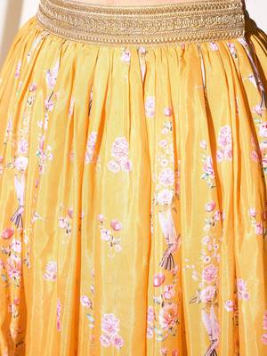 Floral Printed Gotta Patti Ready To Wear Lehenga & Choli Free Size Upto 42 3