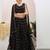 Embroidered Sequinned Foil Print Ready To Wear Lehenga & Blouse With Dupatta Free Size Upto 42