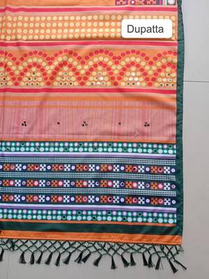 Mukaish Semi-Stitched Lehenga & Blouse With Dupatta Free Size Upto 42 4