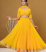 Striped Ready To Wear Lehenga & Blouse With Dupatta Free Size Upto 42