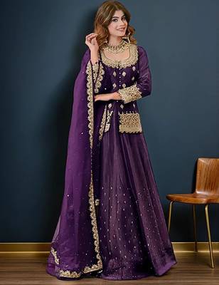 Embroidered Ready To Wear Lehenga & Blouse With Dupatta Free Size Upto 42 3
