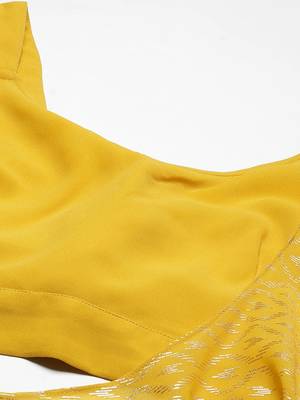 Yellow Ready To Wear Lehenga & Blouse With Dupatta Free Size Upto 42 2