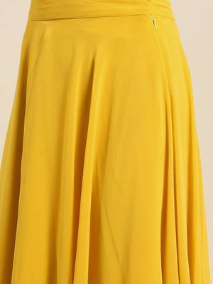Yellow Ready To Wear Lehenga & Blouse With Dupatta Free Size Upto 42 3