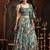 Green Floral Printed Embroidered Silk Blend Lehenga Choli Dupatta Free Size Upto 42