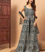 Mirror Zari Embroidered Lehenga With Choli & Dupatta Free Size Upto 42