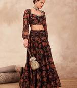 Printed Ready To Wear Lehenga & Free Size Upto 42