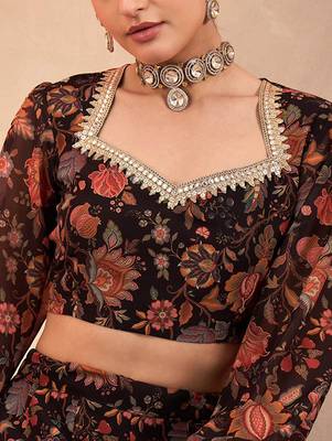 Printed Ready To Wear Lehenga & Free Size Upto 42 2