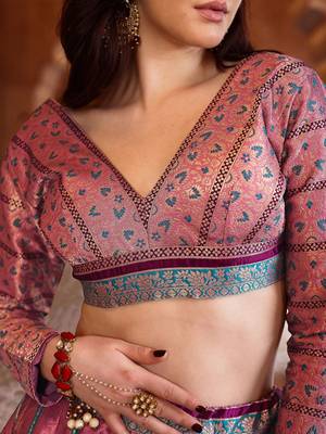 Ready To Wear Lehenga & Unstitched Blouse With Dupatta Free Size Upto 42 2