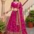 Embroidered Semi-Stitched Lehenga & Blouse With Dupatta Free Size Upto 42
