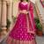 Embroidered Semi-Stitched Lehenga & Blouse With Dupatta Free Size Upto 42