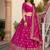 Embroidered Semi-Stitched Lehenga & Blouse With Dupatta Free Size Upto 42