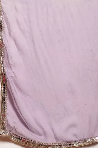Purple Floral Printed Embroidered Silk Blend Lehenga Choli With Dupatta Free Size Upto 42