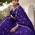 Women Purple Printed Cotton Lehenga & Blouse With Lace Detailing Dupatta Free Size Upto 42