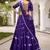 Women Purple Printed Cotton Lehenga & Blouse With Lace Detailing Dupatta Free Size Upto 42