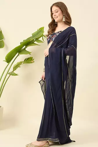 Printed Ready To Wear Lehenga & Blouse With Dupatta Free Size Upto 42