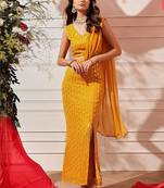 Embellished Sequinned Ready To Wear Lehenga & Blouse With Dupatta Free Size Upto 42