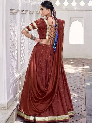 Embellished Ready To Wear Lehenga & Blouse With Dupatta Free Size Upto 42 3