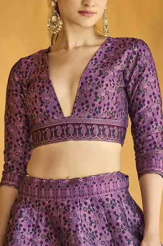 Woven Design Art Silk Lehenga & Unstitched Blouse With Dupatta Free Size Upto 42