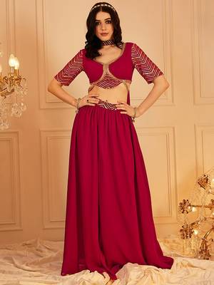 Embellished Ready To Wear Lehanga Choli Free Size Upto 42 1