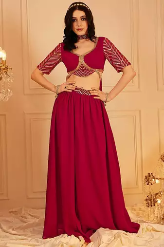 Embellished Ready To Wear Lehanga Choli Free Size Upto 42