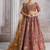 Embroidered Thread Work Semi-Stitched Lehenga & Unstitched Blouse With Dupatta Free Size Upto 42