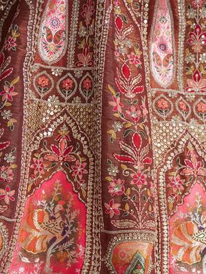 Embroidered Thread Work Semi-Stitched Lehenga & Unstitched Blouse With Dupatta Free Size Upto 42 4