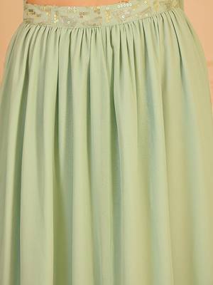 Embroidered Crop Top & Maxi Skirt With Dupatta Co-Ords Free Size Upto 42 3