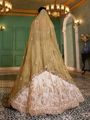Embroidered Sequinned Semi-Stitched Lehenga & Unstitched Blouse With Dupatta Free Size Upto 42 3