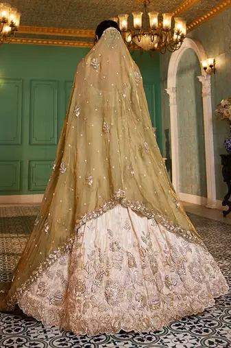 Embroidered Sequinned Semi-Stitched Lehenga & Unstitched Blouse With Dupatta Free Size Upto 42
