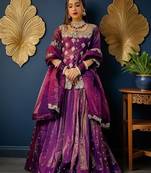 Embroidered Ready To Wear Lehenga & Blouse With Dupatta Free Size Upto 42