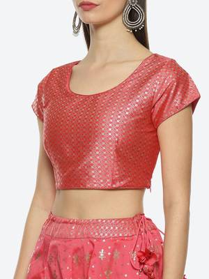 Printed Ready To Wear Lehenga & Blouse With Dupatta Free Size Upto 42 2