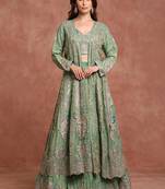 Embellished Ready To Wear Lehenga & Blouse With Dupatta Free Size Upto 42